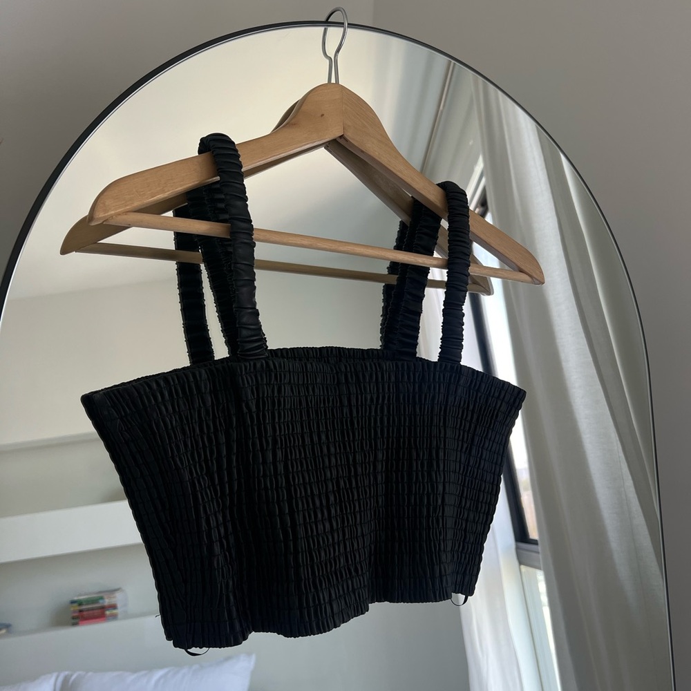 Proenza S. Faux leather crop top